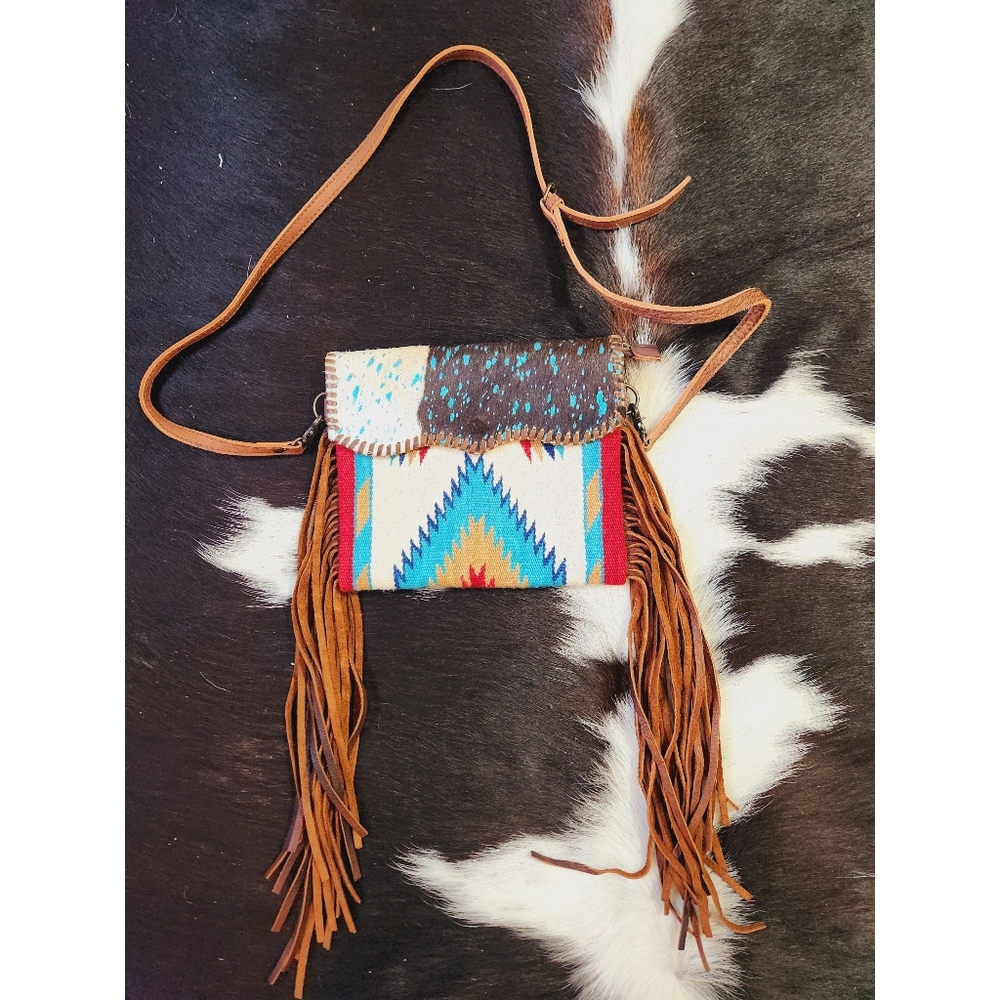 American Darling Cowhide Saddle Blanket Crossbody